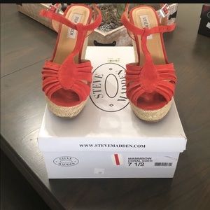 Steve Madden Coral Suede Platform Wedges- 7 1/2